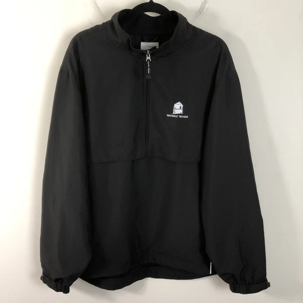 Waverly Woods Cutter & Buck CB WindTec 1/2 Zip Golf Jacket Men's Sz Large Black